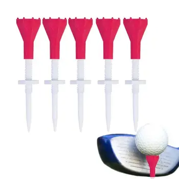 Тройники для игры в гольф, 5 шт. Регулируемые колышки для мяча для гольфа, инструмент для занятий гольфом с мягкой резиновой головкой для корта и тренировочного поля