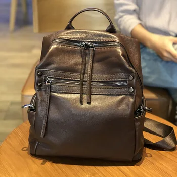 рюкзак из воловьей кожи для женщин 2022 года, новая корейская версия из мягкой кожи, дорожный рюкзак большой емкости