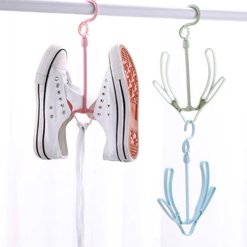 Домашняя ветрозащитная стойка для обуви, многофункциональные крючки для сушки, Балконная стойка для обуви, креативные ветрозащитные крючки для хранения обуви