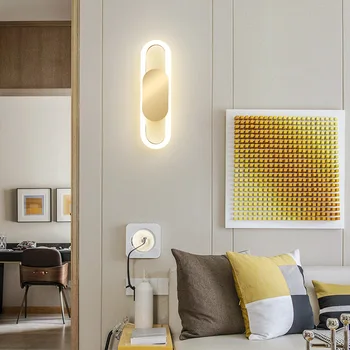 Настенный светильник в скандинавском стиле, современный и минималистичный бытовой светильник, роскошное прикроватное освещение в спальне, креативная гостиная, ТВ-фон на стене