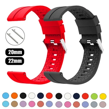 силиконовый ремешок 20мм 22мм для Samsung Galaxy watch 6/5/pro/3/4/ классический/Активный 2 Спортивный браслет 44мм huawei watch gt 3-2-2e-pro