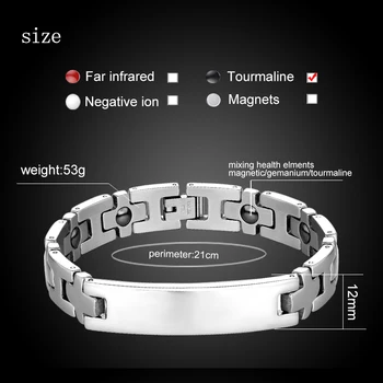 Новый женский мужской браслет на руку из нержавеющей стали, модный браслет для здоровья пары, магнитный турмалин, браслет из четырех элементов, ювелирный подарок 2020
