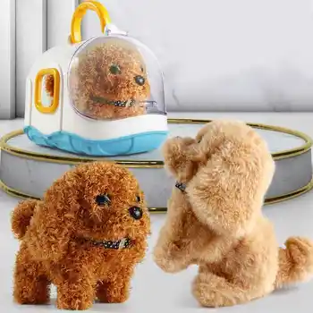 Детская электрическая игрушка имитация собаки плюшевый поводок для выгула собаки интеллектуальный робот собака
