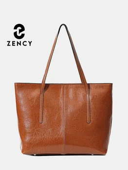 2024 Новая кофейная женская сумка из 100% натуральной кожи, женская сумочка через плечо, женская черная сумка-тоут, сумки для покупок большой емкости, коричневые