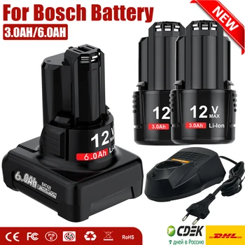 6000 мАч Для Bosch BAT411 Аккумуляторная батарея 10,8 В/12 В Литий-ионная Для BAT420 BAT412A BAT413A D-70745GOP 2607336013 2607336014 PS20-