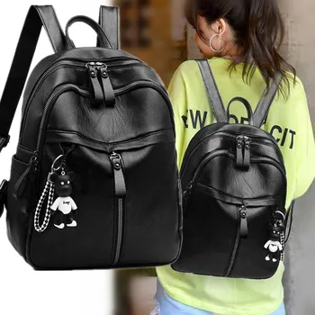 Винтажный женский рюкзак для покупок из искусственной кожи, студенческие школьные сумки, школьные сумки большой емкости, женский рюкзак для путешествий на молнии