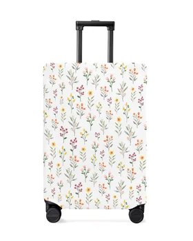 Чехол для багажа с акварельными цветочными листьями, эластичный чехол для чемодана, чехол для пыли для багажа для 18-32-дюймового дорожного чемодана