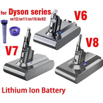 Новинка для Dyson V6 V7 V8 V10 Перезаряжаемые Литий-ионные Аккумуляторы, Абсолютный Пылесос SV10 SV11 SV12 SV03 DC62 Литий-ионный Аккумулятор