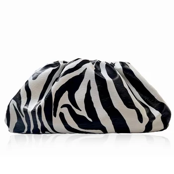 SMOOZA 2023 Модный Клатч-сумка для клецек Zebra с голографическим облаком Сумка-зажим для кошелька Женская Плиссированная сумка-тоут
