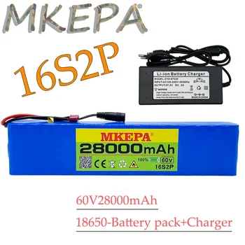 Аккумуляторная батарея 60V 16s2p Li ion battery pack 67,2 v 28ah eBike электрический велосипед-скутер с вилкой BMS 1000W и зарядным устройством