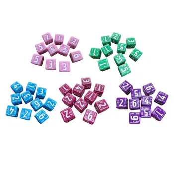 10 Штук кубиков для ролевых игр, развивающие математические навыки, Игральные кости, Акриловые 6-сторонние кубики, набор для детских игрушечных настольных игр