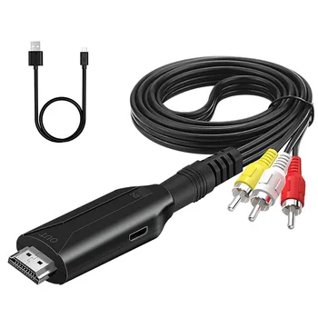 HDMI-Совместимый с 3RCA Скалер AV адаптер конвертер кабель HD в RCA AV/CVSB L/R Видео для ps3 ps4 xbox TV box Поддержка NTSC PAL