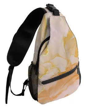Мраморные простые градиентные оранжевые нагрудные сумки для женщин, мужчин, водонепроницаемые сумки-мессенджеры, женская спортивная сумка для путешествий через плечо