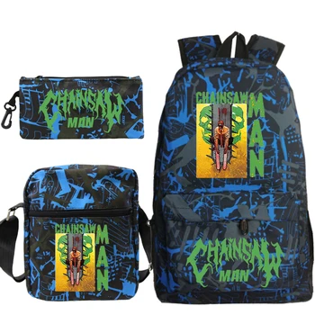 Школьные сумки Chainsaw Man Power для девочек-подростков, рюкзаки для ноутбуков для мальчиков, наборы детских рюкзаков с аниме, сумки на плечо с ручками