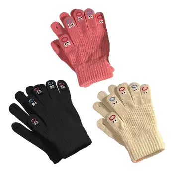 Термальные перчатки для мужчин, осенне-зимние перчатки для текстовых сообщений, теплые и морозостойкие Милые осенние перчатки с пятью пальцами для мужчин и женщин