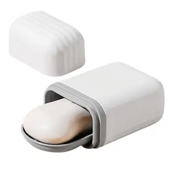 Портативные дорожные мыльницы, герметичный держатель для куска мыла со сливным слоем, герметичная мыльница с крышкой для кемпинга в ванной комнате для путешествий