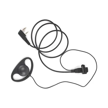 Однопроводной наушник Комплект гарнитуры Микрофон PTT Микрофон D-образный 2-контактный наушник для рации Ушной крючок