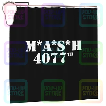 Потертый логотип Mash 4077 Tv Show Военная занавеска для душа Занавеска для ванной комнаты Прочная с крючком Водонепроницаемая ткань