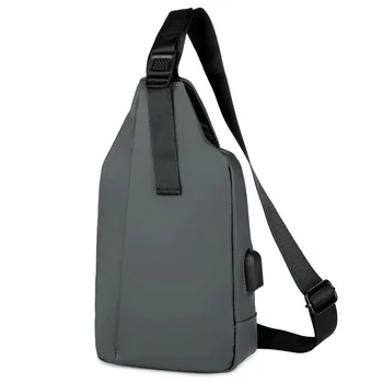 Новая мужская нагрудная сумка из водонепроницаемой пленки 2024 года, трендовый мужской карман через плечо с умной USB-зарядкой, через плечо