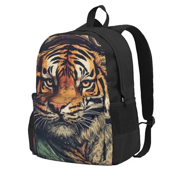 Рюкзак с тигром в стиле поп-карикатур и комиксов Рюкзаки в уличном стиле Дизайн Унисекс Большие школьные сумки Элегантный рюкзак