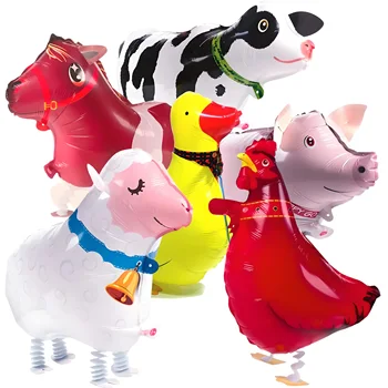 6 ШТ. воздушные шары Zeno в форме сельскохозяйственных животных из майлара, воздушные шары для ковбоев и пастушек, воздушные шары для гуляющих животных, украшения для вечеринки в честь Дня рождения животных