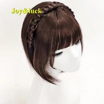 Синтетический парик для волос, темно-коричневый Боб, прямые с челкой, Парики для женщин, Повседневные Женские Шиньоны