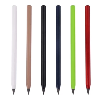 Красочная Металлическая ручка без чернил Алюминиевый Вечный карандаш Металлическая Стираемая ручка Вечный Карандаш Для домашнего Офиса Школьные принадлежности H7EC