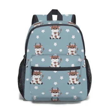 Детский рюкзак с мультяшной коровой и звездами, школьная сумка для детского сада, детская школьная сумка для детей