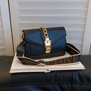 Винтажная женская сумка, квадратная сумка и портмоне, высококачественная сумка на цепочке, сумки-мессенджеры, новый широкий плечевой ремень, женская сумка-ранец