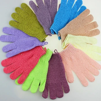 KX4B 2 пары перчаток для душа из полиэфирного волокна, отшелушивающих перчаток для ванны, перчаток для скрабирования тела