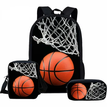 Набор школьных сумок для мальчиков с мультяшным баскетболом с 3D-печатью, детский рюкзак, школьные сумки, сумка для книг, студенческий детский рюкзак 1-3 класса для мальчика