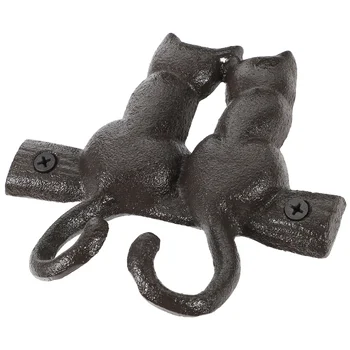 1 шт. настенная вешалка, винтажный крючок для одежды в форме животного для дома (черный)