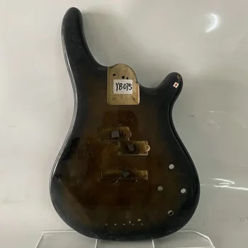 YB075 Незаконченный 5-струнный активный корпус электрического баса коричневого цвета, гитарные партии для правой руки, сделанные своими руками, с повреждениями и грязью