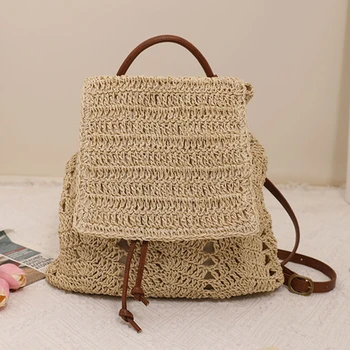 Новая выдолбленная соломенная сумка, корейская версия соломенной сумки на плечо для отдыха, женская пляжная сумка для отдыха на море