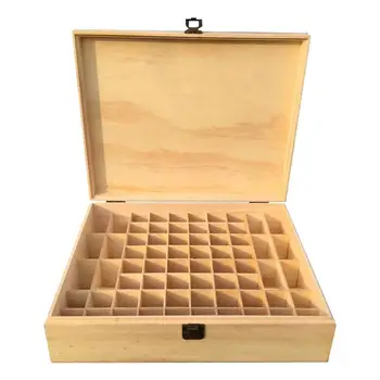 Деревянный органайзер для эфирных масел, жесткая коробка для хранения спа-масла, готовая к путешествиям Коробка-держатель для эфирных масел вмещает 68 бутылок объемом 5-15 мл.