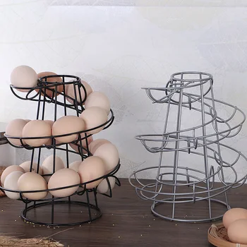 Спиральная стойка для взбивания яиц, металлическая стойка для хранения и демонстрации яиц, корзина для принадлежностей на кухонной столешнице