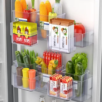 Полка для домашнего холодильника, Боковой ящик для хранения, Боковая дверца холодильника, Футляр для фруктов, овощей, специй, контейнер для продуктов, Кухонный органайзер