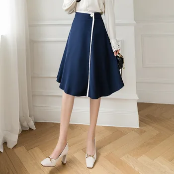 Модная женская юбка трапециевидной формы, повседневные элегантные Женские юбки в корейском ретро стиле, роскошные Весенне-осенние женские юбки Kpop Streetwear Saias