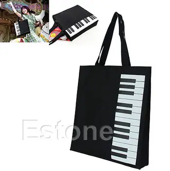 Новые модные черные Клавиши пианино Музыкальная сумка-Тоут Сумка-Тоут