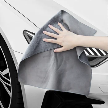 Впитывающее полотенце для сушки автомобиля, Замшевая утолщенная двусторонняя салфетка для чистки автомобиля, Многоразовое универсальное полотенце для авто, Автомобильные аксессуары