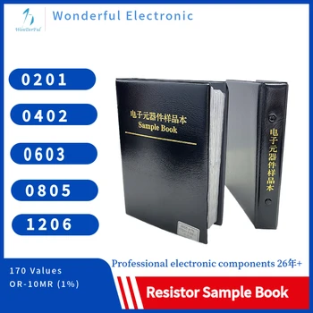 Набор резисторов SMD Sample Book 0603 Набор микросхемных резисторов 1206 0805 0402 02011% FR-07 SMT 170 Значений 0R-10M Smd Sample Book