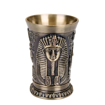 Египетский бокал для вина С гравировкой, Тотемный кубок фараона, Металлический контейнер, Чашка для виски, Домашний декор, украшения в европейском стиле