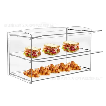 Акриловая прозрачная коробка для торта в сборе, коробка для показа многослойной выпечки, коробка для показа торта, коробка для хранения десертов