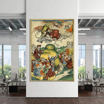 Смерть Симона Волхва, средневековое искусство печать плаката на холсте современная настенная живопись украшение дома в гостиной