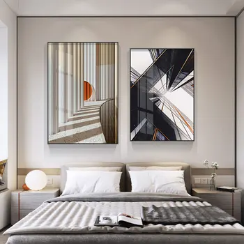Строительные картины под особым углом Абстрактная живопись на холсте настенные панно для гостиной спальни и прохода в стиле нодик деко