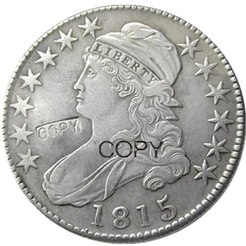 Бюст с крышкой 1815 года, монета-копия с серебряным покрытием в полдоллара