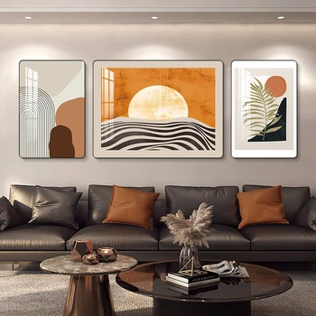 Украшение гостиной, картина, фон для дивана, настенный светильник, роскошная подвесная картина, яркая и современная минималистичная фреска-триптих