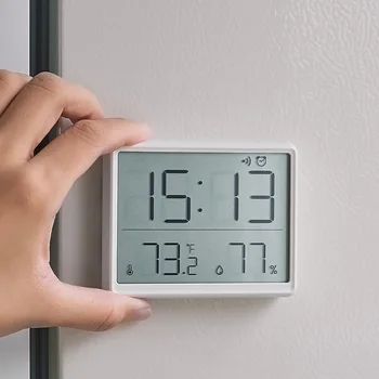 Тонкие электронные часы Простые цифровые часы, монтируемые на стену, маленький ЖК-будильник, многофункциональные электронные часы с температурным режимом
