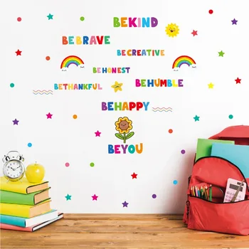 Детская комната Красочный Слоган с буквами Вдохновляющая наклейка на стену Домашний Центр раннего образования Украшение стен Наклейка Аксессуары