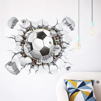 3D футбольные наклейки на стену для детских комнат Наклейки на стены детской спальни Украшение комнаты для мальчиков Подарок